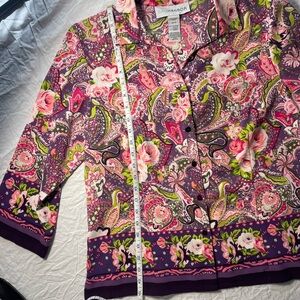 Sag Harbor Pink and Purple Floral Blouse